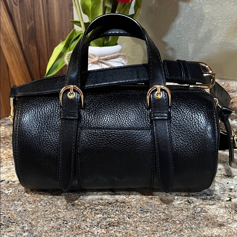 Michael Kors EUC Stanton Medium East West Leather Barrel Messenger Black Multi - Picture 7 of 12